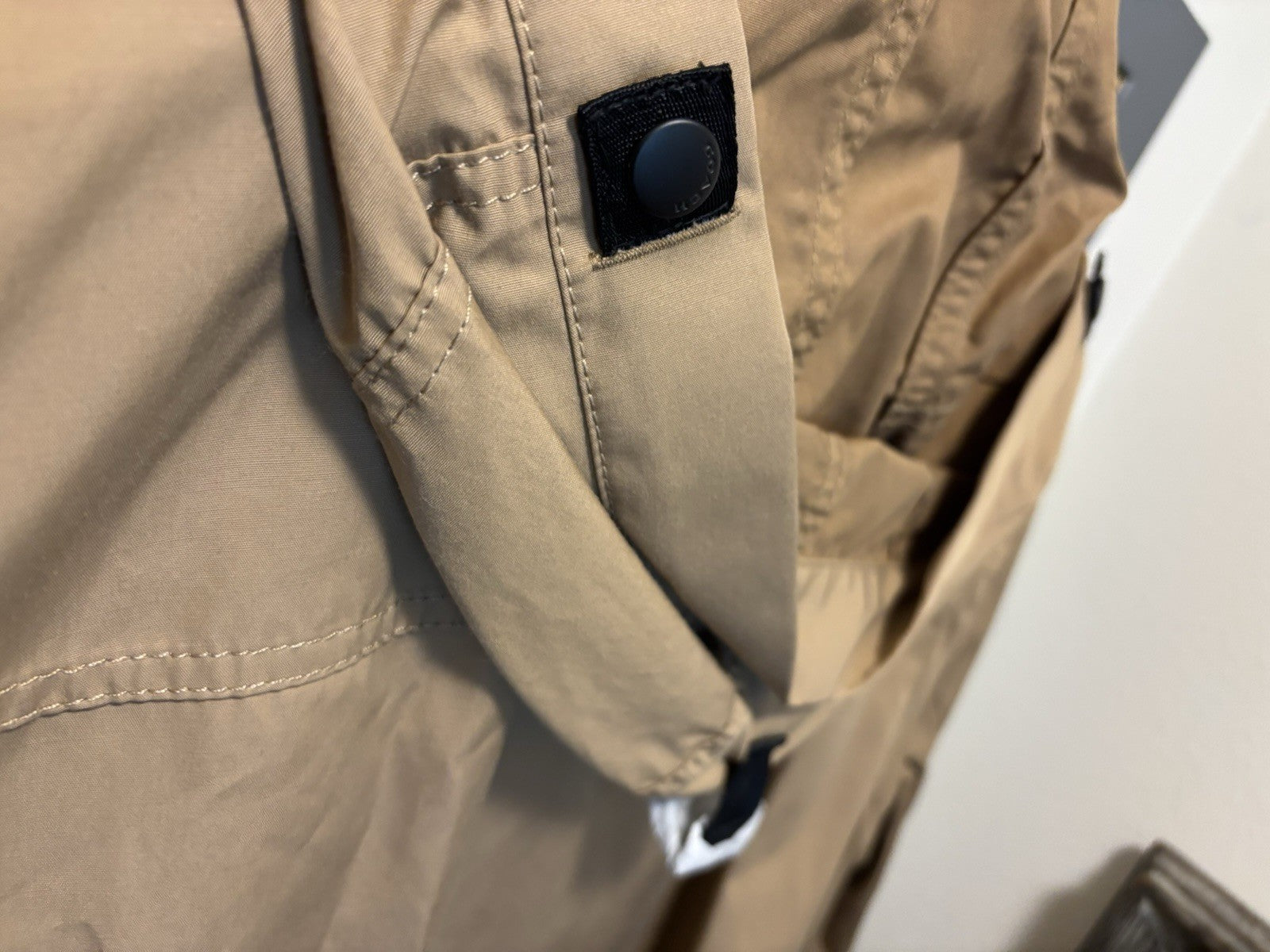 COACH Utility Jacket Khaki Tan Hooded Field Coat Leather Trim Pocket (org $695)