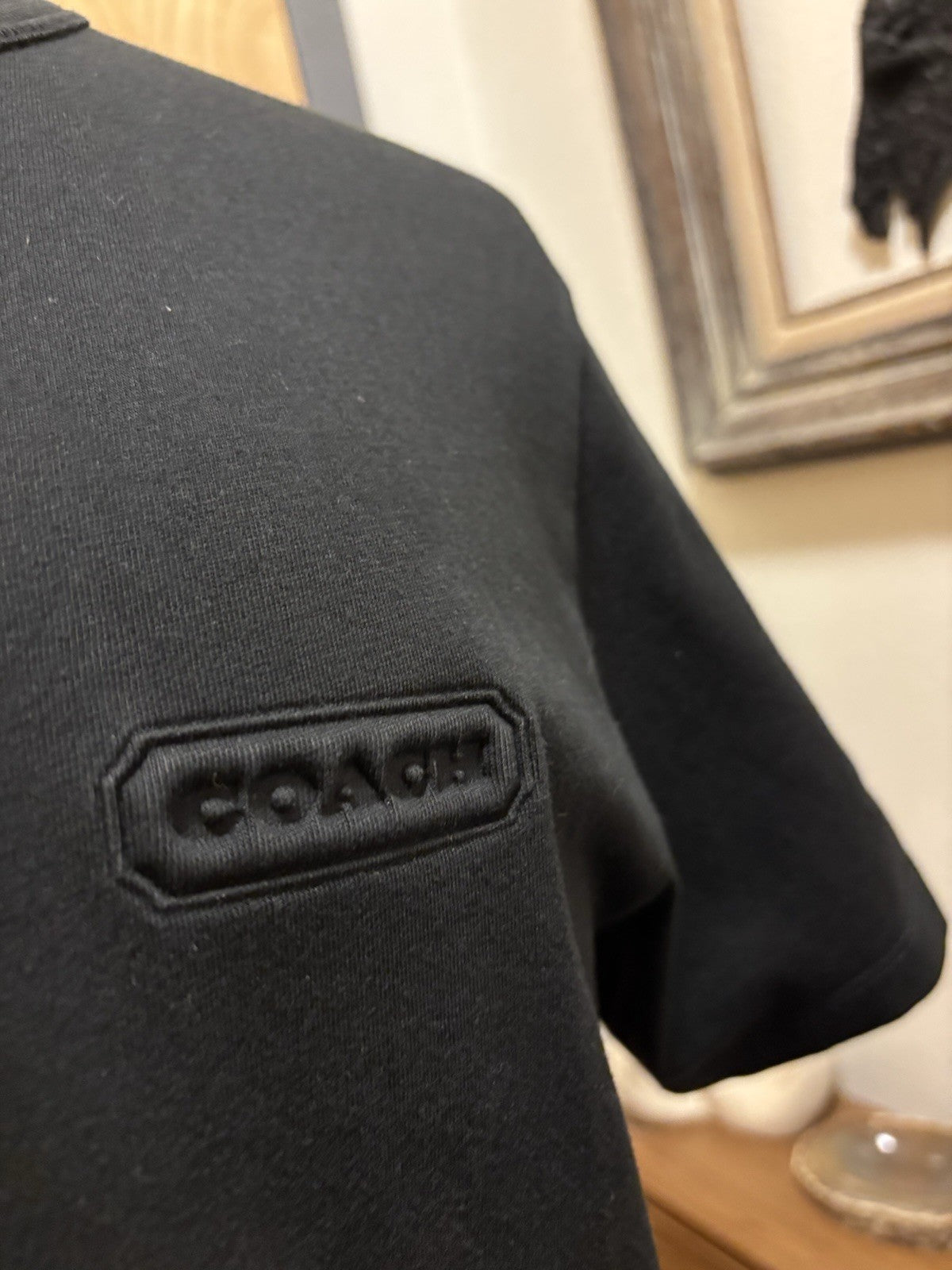 Designer Coach Essential T Shirt Organic Cotton Size M Black Unisex (org $95)