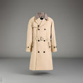 COACH Designer Trench Coat Jacket Leather Details Tan Khaki Brown (org $795)