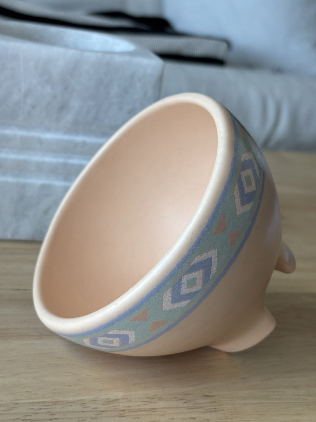 1983 VINTAGE “Treasure Craft” USA Southwest Ceramic Terracotta Salsa Dip Bowl