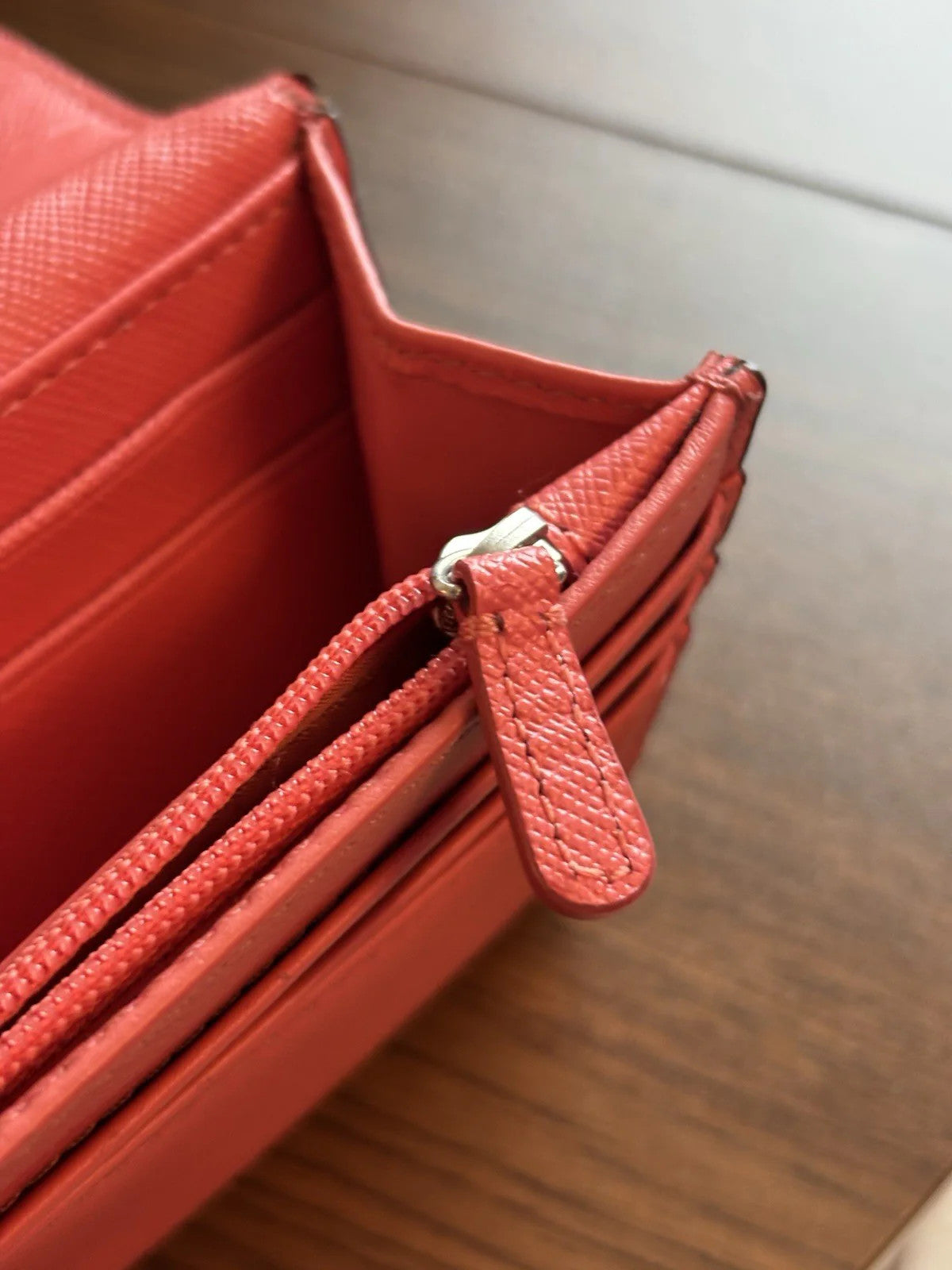 COACH Designer Soft Snap Leather Bag Wallet 14 Card Slot Pink Orange (org $225)