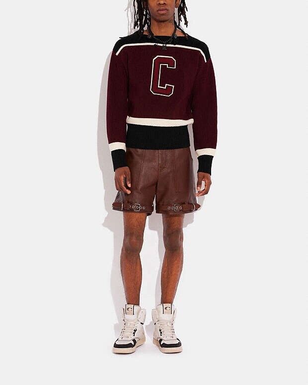 COACH Retro-Inspired Cheerleader Top Wool Knit Varsity Stripes Letterman ($450)