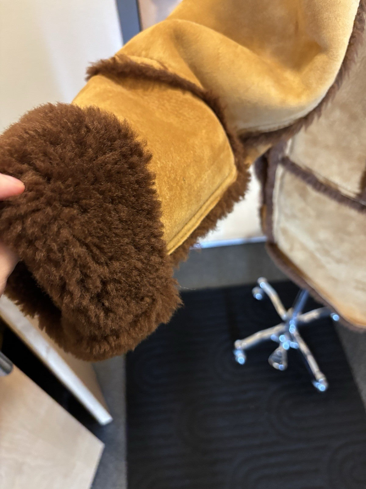 Rare COACH Runway Limited Edition Shearling FurCoat Lamb Leather Size 48 ($2.6K)