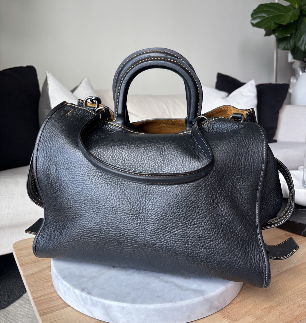 COACH 1941 Runway Rogue 36 Black Leather Suede Shoulder Bag #54556 (org $1095)