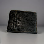 COACH Wallet Baseball 3 In 1 Whipstitch Black Calf Leather Billfold ID Window