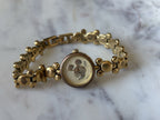 DISNEY Mickey Mouse Vintage 1996 LORUS Watch Gold Character Bracelet Wristwatch