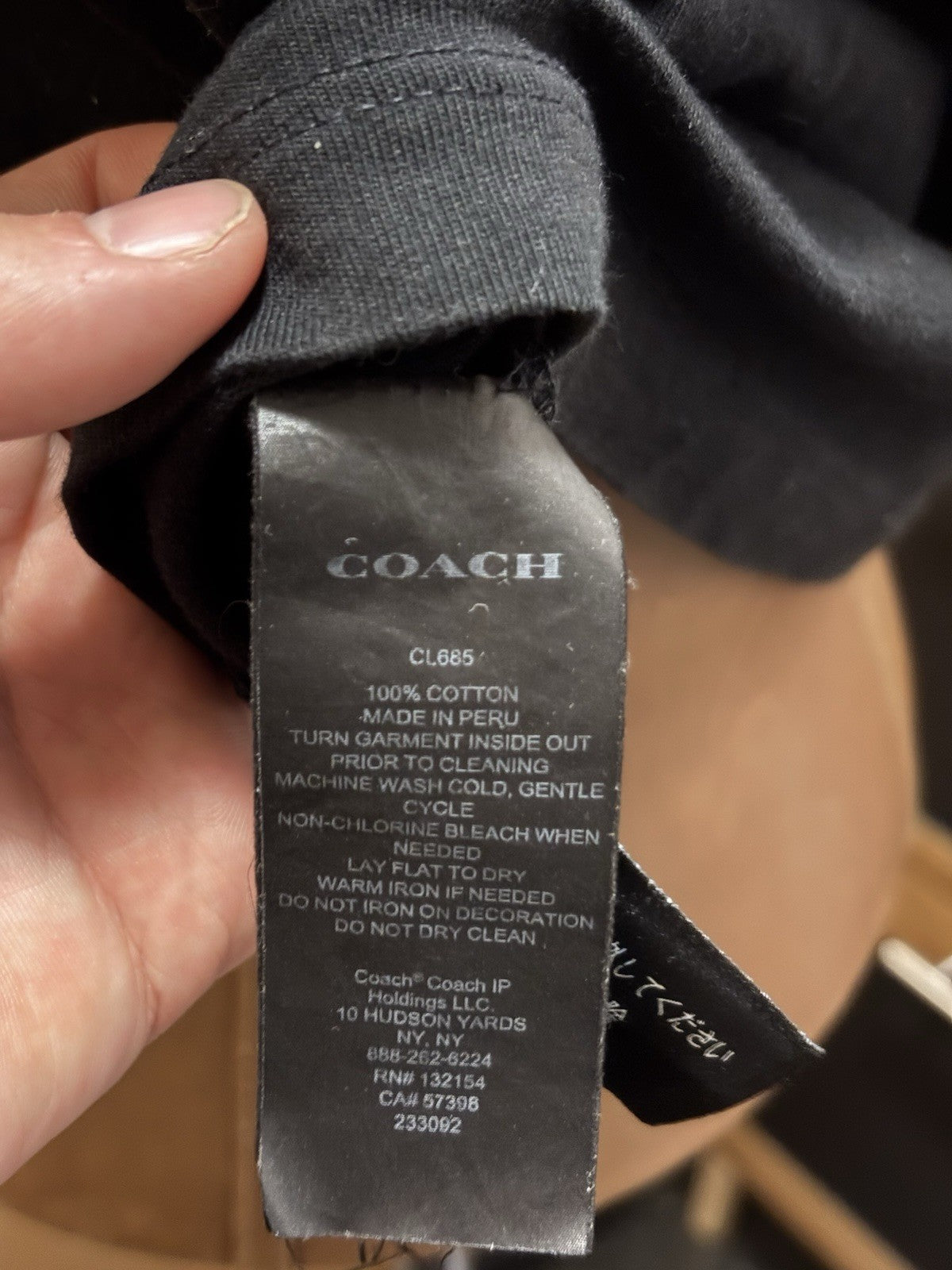 Designer Coach Essential T Shirt Organic Cotton Size M Black Unisex (org $95)