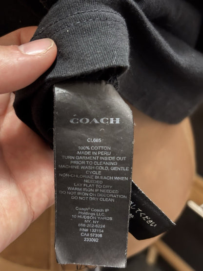 Designer Coach Essential T Shirt Organic Cotton Size M Black Unisex (org $95)