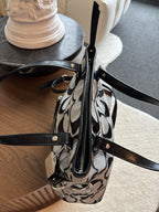 Designer COACH Brand Daisy Outline Signature Mia Crossbody F23940 Silver/Black