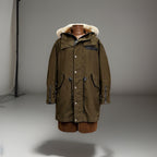 COACH Runway Shearling Lined Parka Jacket Coat Fur Hood Green/Olive (org $2650)