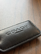 COACH Pillow Hangtag Black Nappa Leather Puffy Tag Gunmetal Chain Replacement