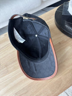 COACH Runway Baseball Cap Hat Signature C Black Jacquard W/ Leather (org $175)
