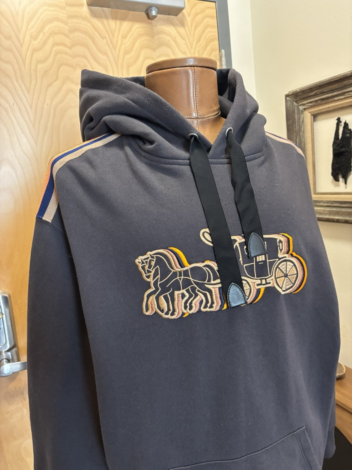 Coach Oversized Horse & Carriage Hoodie Sweatshirt Black Medium M (ORG $295)