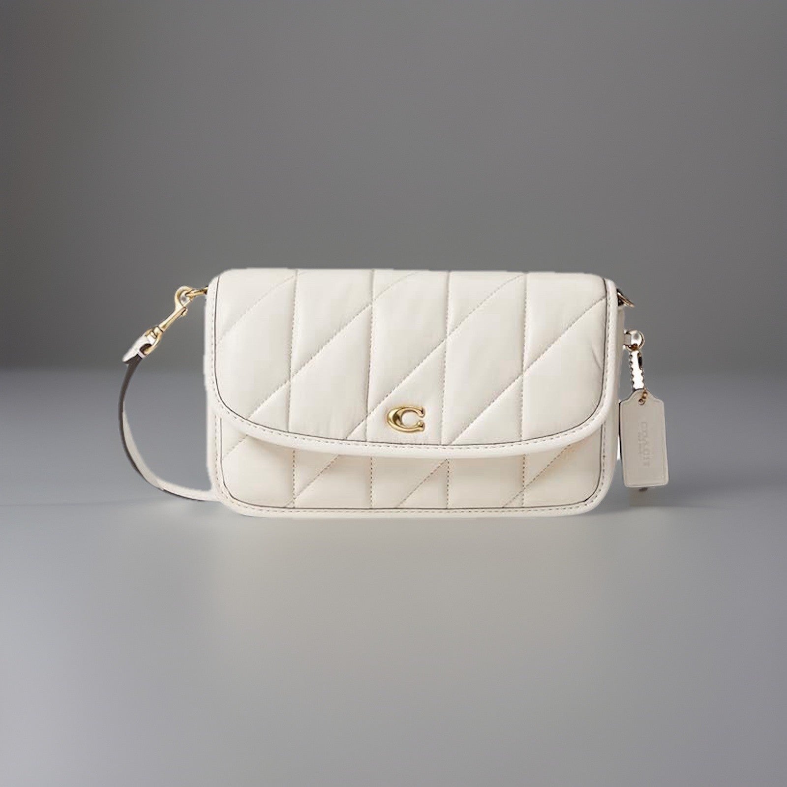 Designer COACH Quilted Pillow Hayden Chalk Lamb Leather Crossbody (org $325)