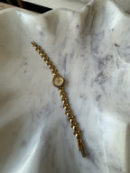 DISNEY Mickey Mouse Vintage 1996 LORUS Watch Gold Character Bracelet Wristwatch