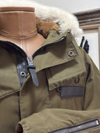 COACH Runway Shearling Lined Parka Jacket Coat Fur Hood Green/Olive (org $2650)