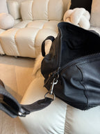COACH Designer Duffle Gym Travel Bag Pebble Leather Navy Leather Sued (org $795)