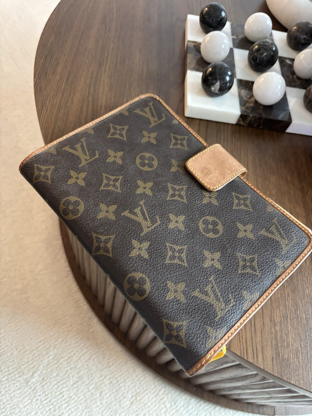 LOUIS VUITTON Vintage Monogram Agenda Day Planner Cover Brown & Tan (org $850)