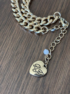 BETSEY JOHNSON Red Heart Necklace Spiked Pendant Statement Gold Chain (org $145)