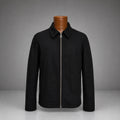 FACONNABLE Designer Wool Zip-Up Jacket Over Coat Black Classic Medium (org $640)