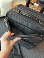 COACH Designer Logo Luggage/ Carry On Roller Wheeled Travel Bag Black (org $795)