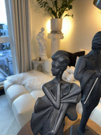 VINTAGE 1989 Austin Productions Statue Pair Alexsander Danel Art Deco Black- 31”