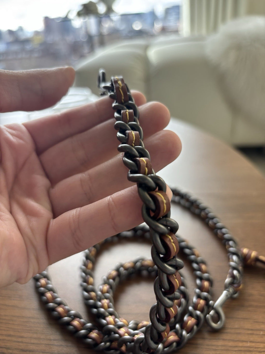 COACH 1941 Replacement Bag Chain Strap Dinky Brown Gunmetal Hardware (org $195)