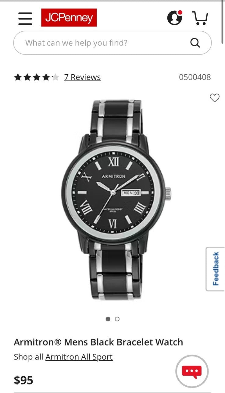 ARMITRON Quartz Men Watch WR50m Day/Date Two Tone Black Silver 41mm NWT(org $75)
