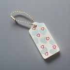 COACH Designer Hearts Red Silver Hanging Bag Charm Fob Chalk White Gold Hardware
