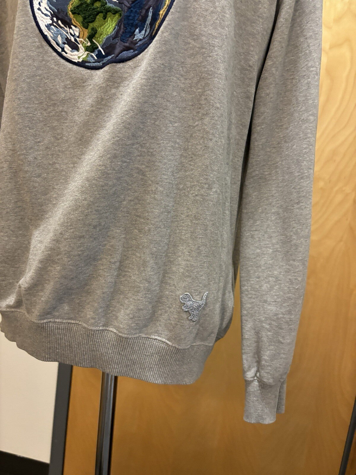 COACH Light Grey Planet Sweatshirt Embroidered Patch Runway Collection ($350)