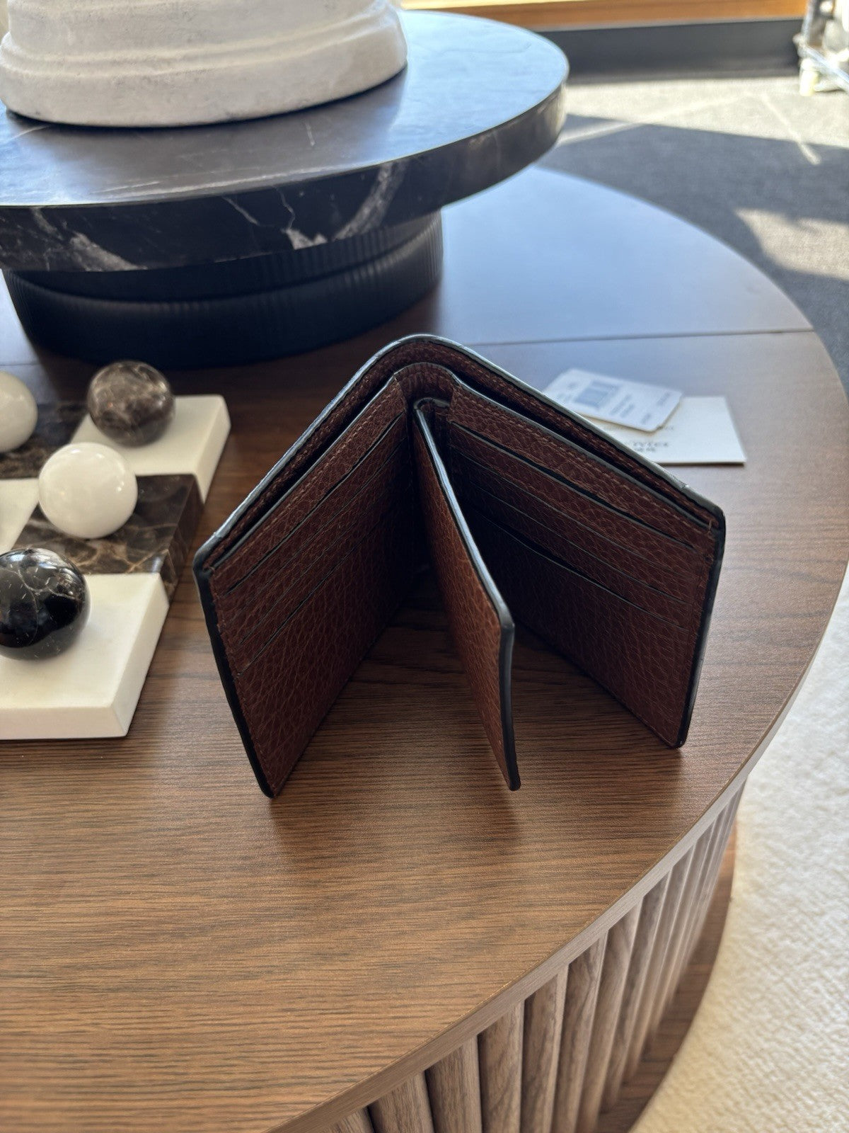 Designer COACH Genuine Leather Wallet 3 In 1 ID Window /Gunmetal Studs (Org$250)