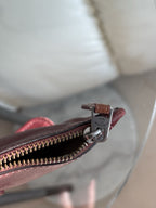 Custom COACH Create Skull Pins On Rogue Wristlet Burgundy Leather Medium Zip Top