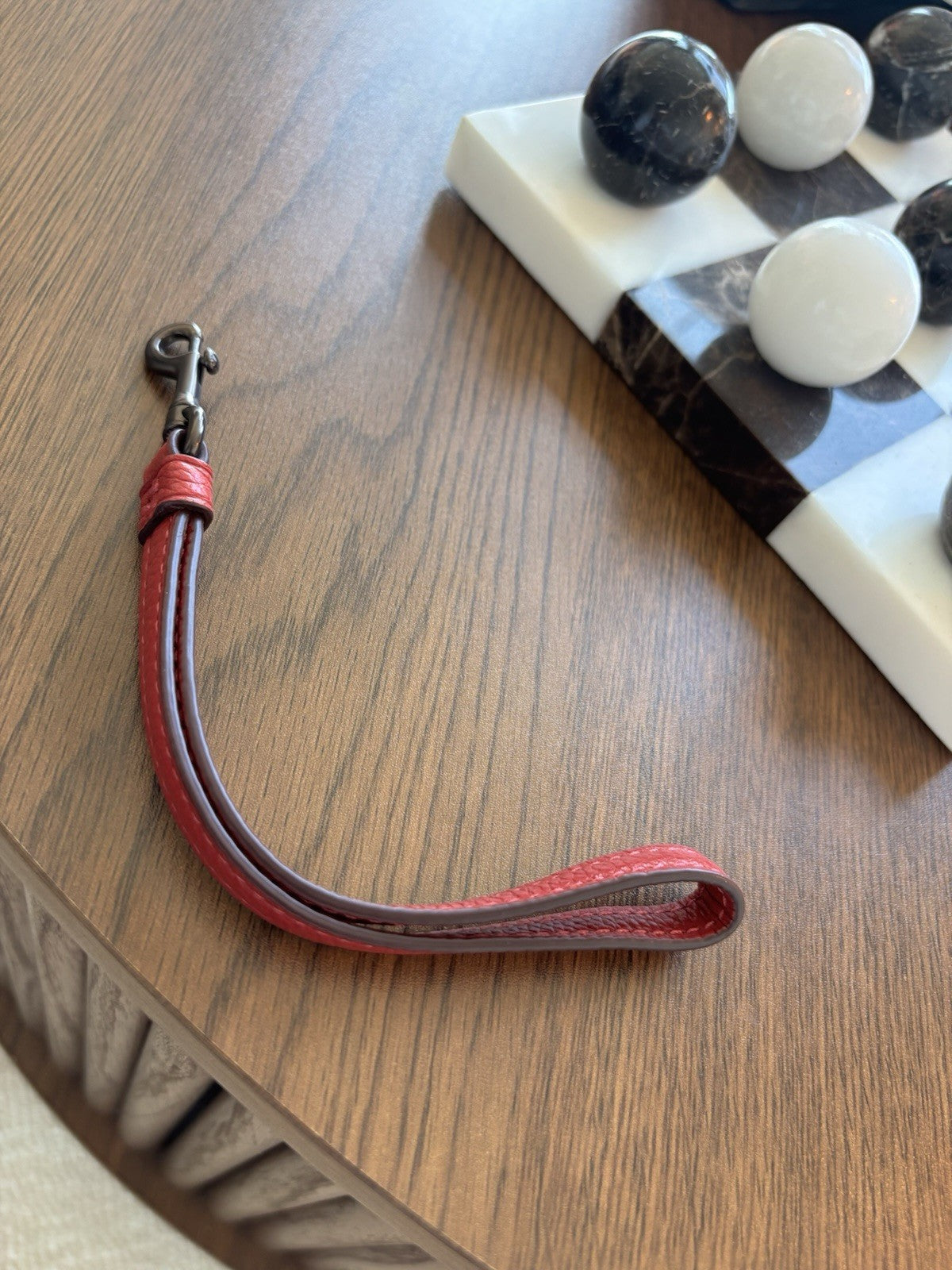 COACH Designer Wristlet Strap Replacement Sport Red Leather Gunmetal Hardware
