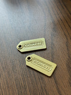 COACH 2001 Metal Hangtag Charm Gold Plated Replacement hang Tag Bag Keychain New