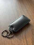 COACH Pillow Hangtag Black Nappa Leather Puffy Tag Gunmetal Chain Replacement