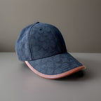 COACH Runway Baseball Cap Hat Signature C Black Jacquard W/ Leather (org $175)