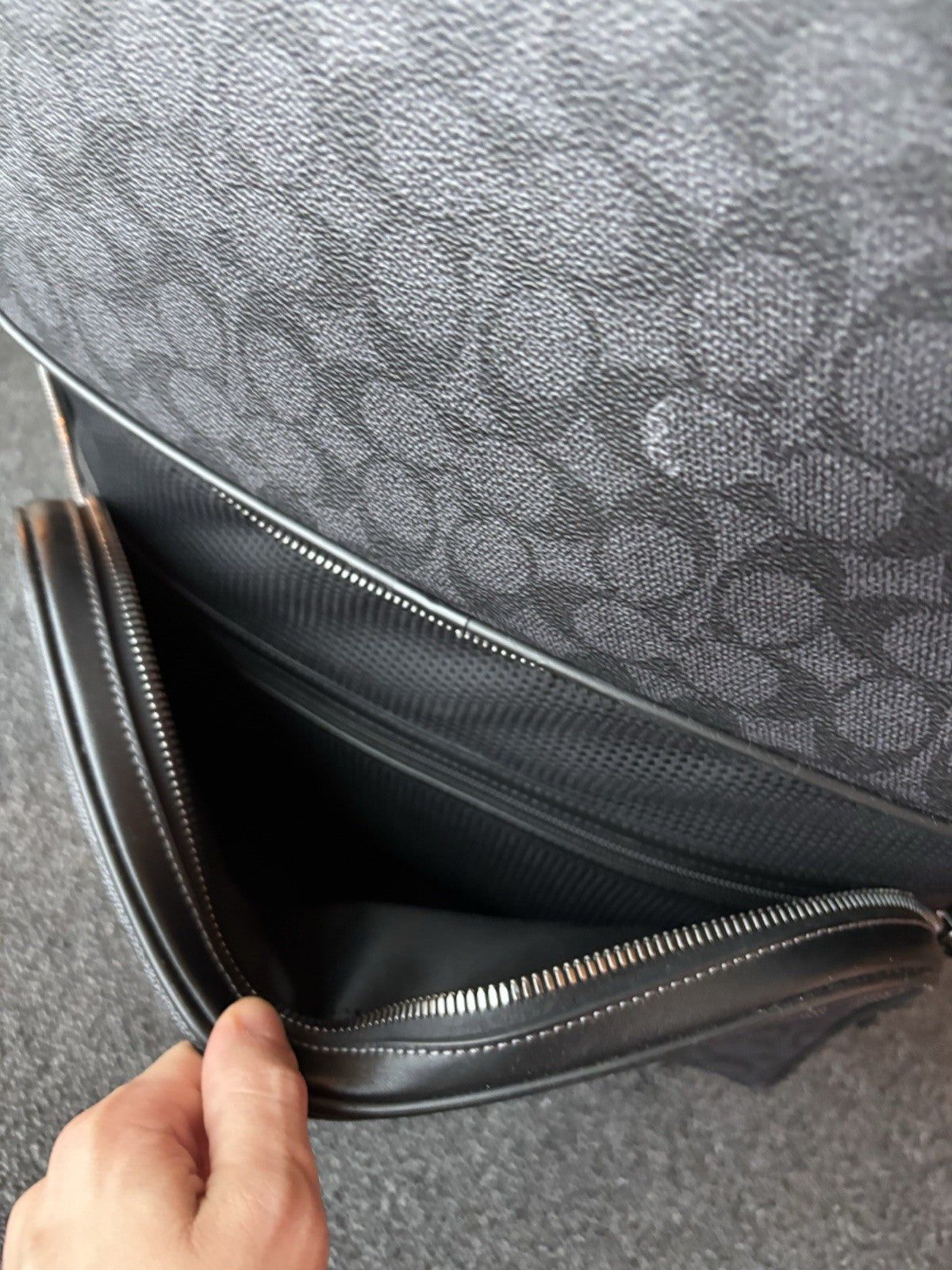 COACH Designer Logo Luggage/ Carry On Roller Wheeled Travel Bag Black (org $795)