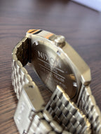 NIXON Time Teller Watch Blue Dial 37mm Gold Stainless Steel Mesh Band A045-1931