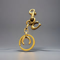 COACH Designer Signature C Bag Charm Gold Keychain Clip Logo Charm (org $175)