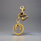 COACH Designer Signature C Bag Charm Gold Keychain Clip Logo Charm (org $175)