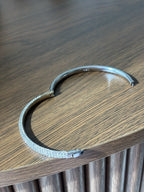SWAROVSKI Crystal Polished Silver Tone Hinged Bangle Bracelet Signed (org $225)