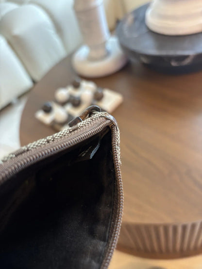 COACH Designer Tan Brown Signature Wristlet Zip Pouch Wallet Leather (org $75)