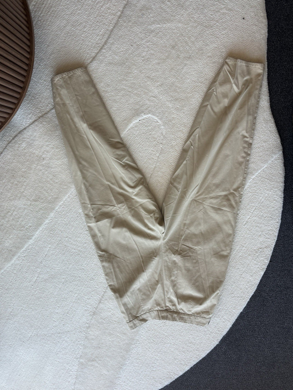 GENNY ITALY Tan Pleated 100% Cotton Luxury Trouser Pants US 8 / 44 IT (org $695)