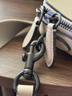 COACH Pebble Leather Charter Slim Crossbody Zip Bag Ivory/Cream Black (org $295)