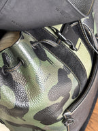 COACH Designer Backpack Rare Camo/black Pebbled Leather Suede Stripe (Org $795)