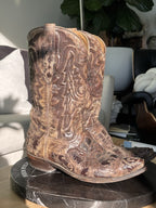 CORRAL® Mens Brown Exotic Alligator Inlay & Embroidered Western Boots (org $360)