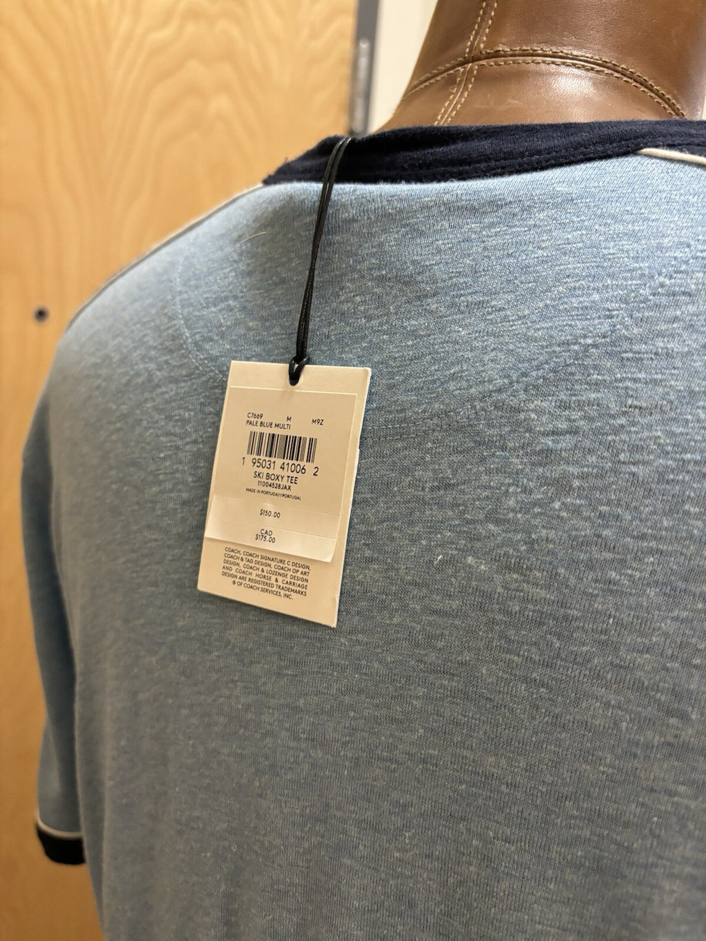 Designer COACH Brand Retro Ski Graphic T-Shirt Wool/Linen Size M (org $150)