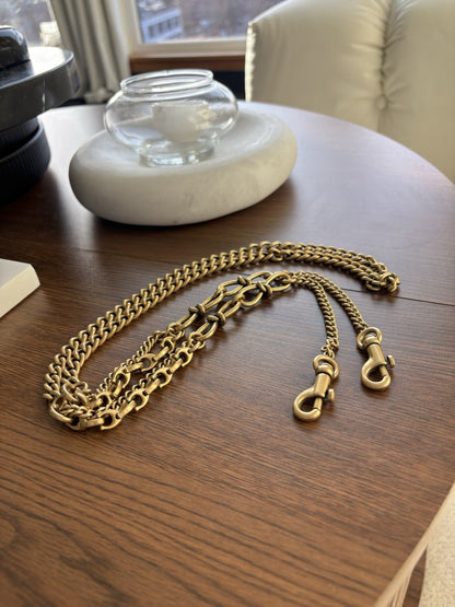 COACH Rare Bag Chain Strap Gold/Antique Brass Metal Bow Knot/ C Link (org $195)