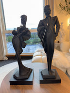 VINTAGE 1989 Austin Productions Statue Pair Alexsander Danel Art Deco Black- 31”