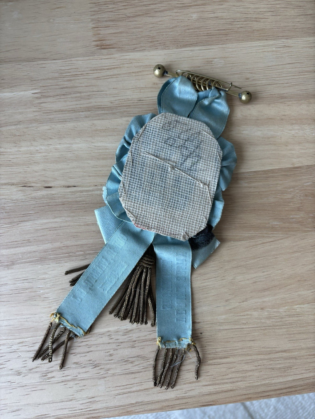 1893 ANTIQUE Slovak Sisters Branch 12 Passaic NJ Blue Ribbon Rosette Prize Badge
